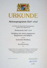 Auszeichnung beim Wettbewerb Dorf Vital