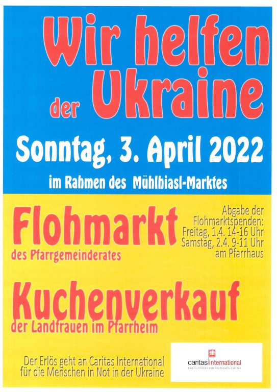 Flohmarkt des Pfarrgemeinderates 03.04.2022