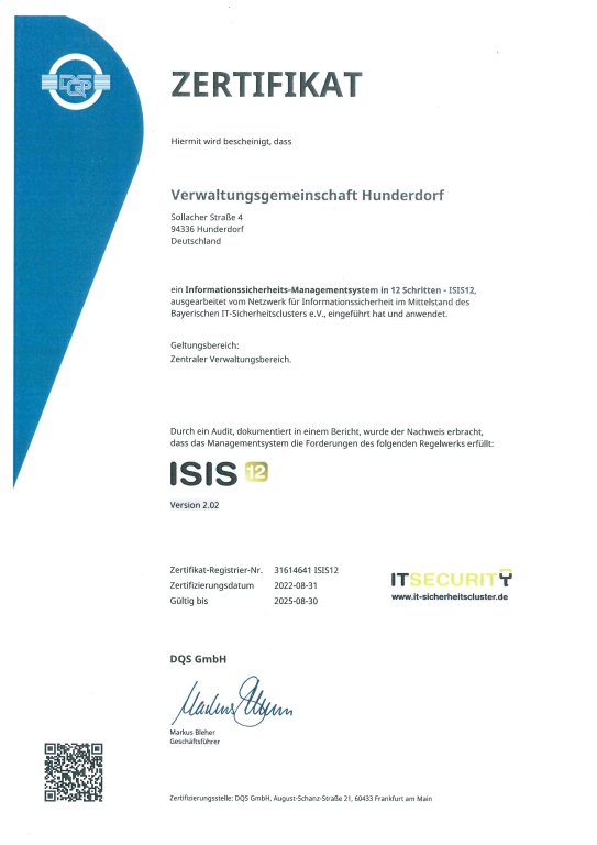 Zertifikat ISIS 12
